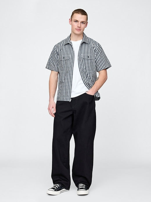 Gap Poplin Full-Zip Pocket Shirt
