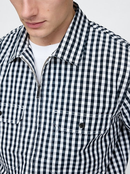Gap Poplin Full-Zip Pocket Shirt