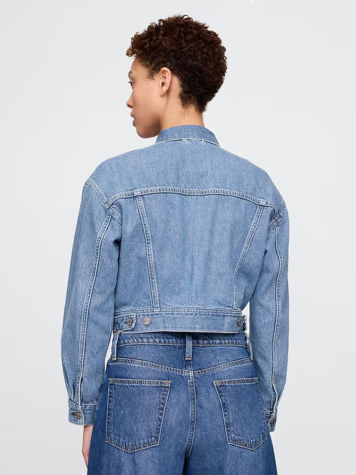 Gap Cropped UltraSoft Icon Denim Jacket