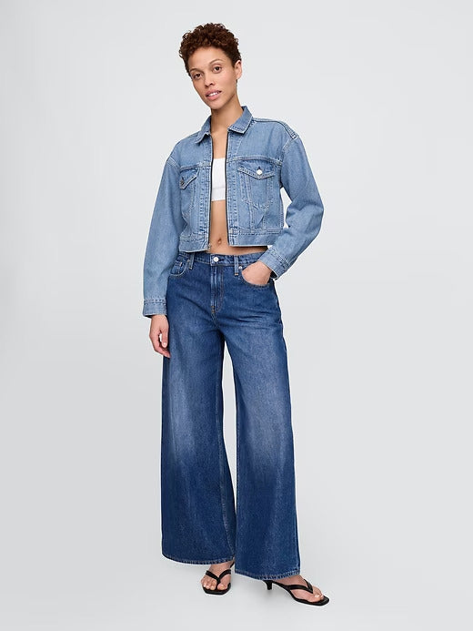 Gap Cropped UltraSoft Icon Denim Jacket