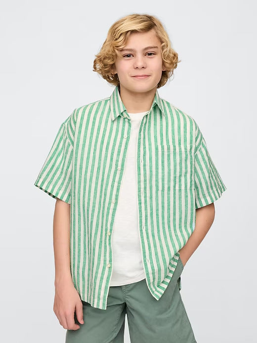 Gap Kids Linen-Cotton Relaxed Shirt