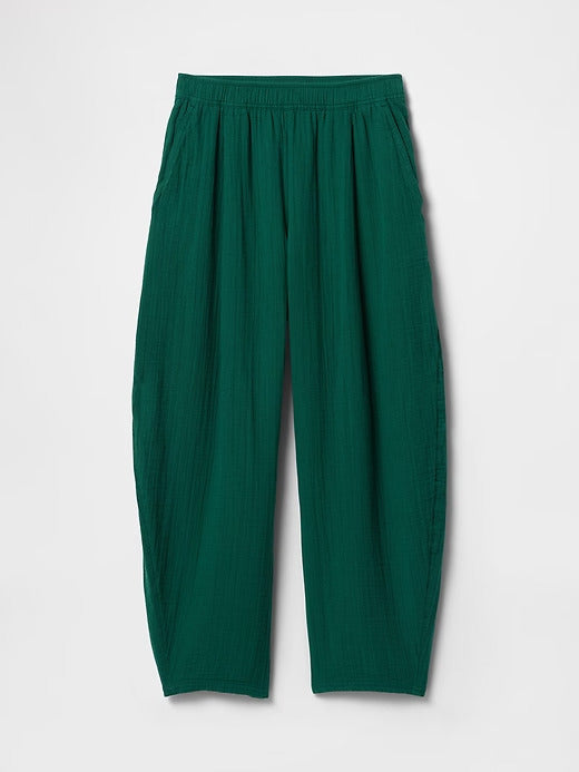 Gap Crinkle Gauze Easy Barrel Pants