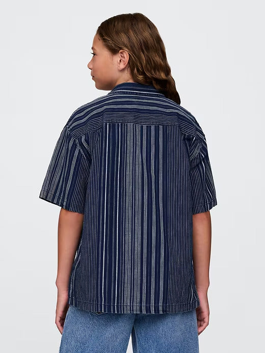 Gap Kids Relaxed Indigo Stripe Shirt