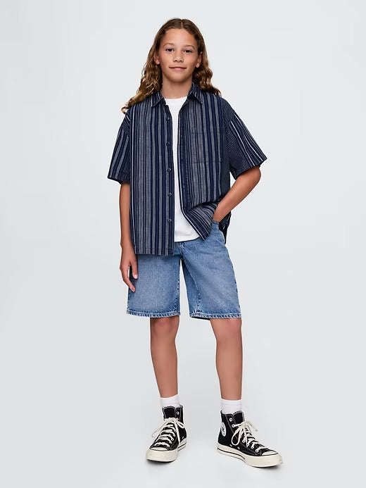Gap Kids Relaxed Indigo Stripe Shirt