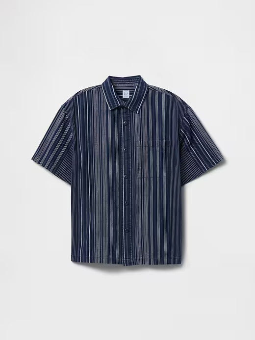 Gap Kids Relaxed Indigo Stripe Shirt