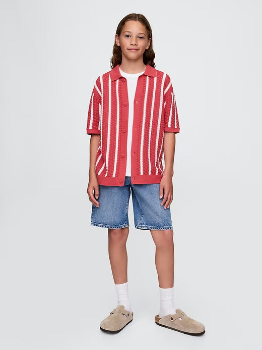 Gap Kids Relaxed Crochet Shirt