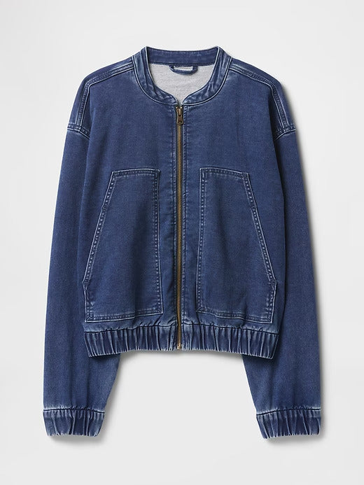 Gap Knit Denim Bomber Jacket