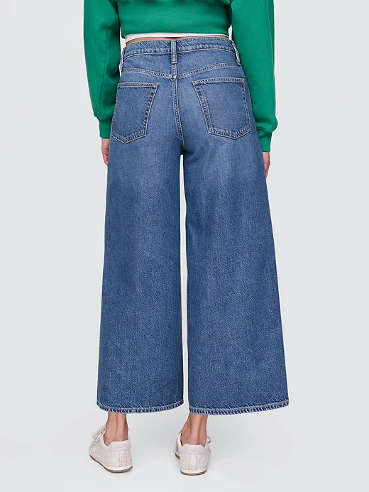 Gap Mid Rise UltraSoft Crop Baggy Jeans