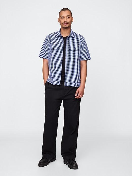 Gap Poplin Full-Zip Pocket Shirt