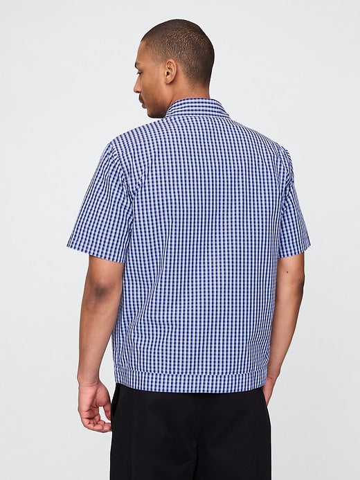 Gap Poplin Full-Zip Pocket Shirt