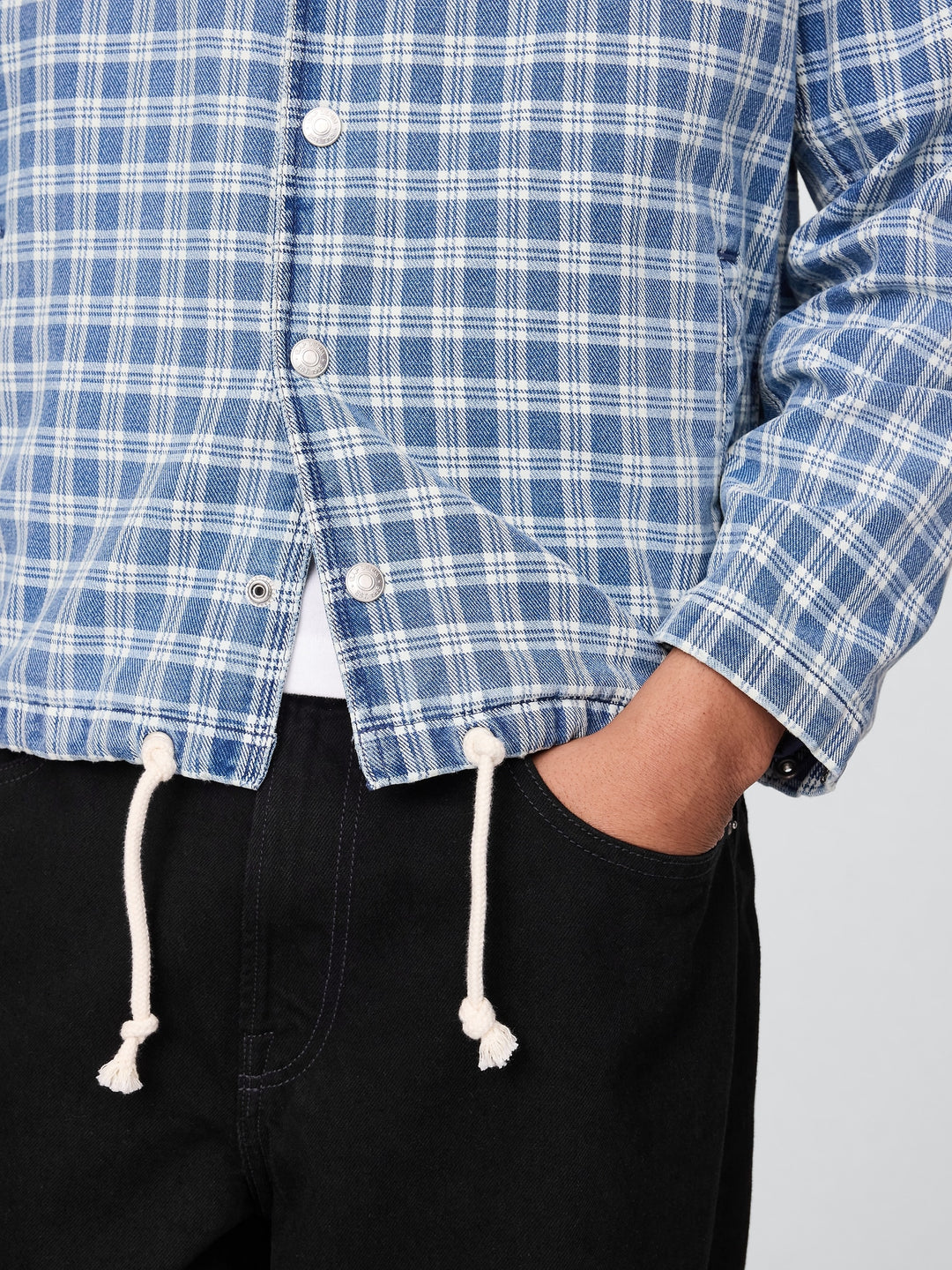 GAP Denim Check Coaches Jacket