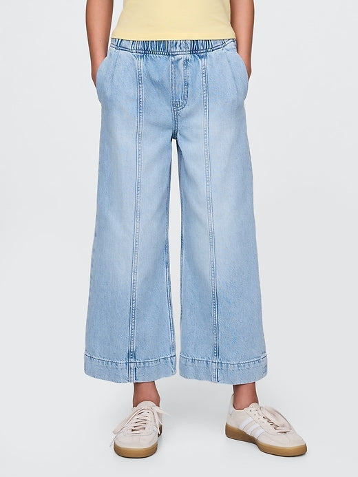 Gap Kids High Rise Stride Wide-Leg Ankle Jeans