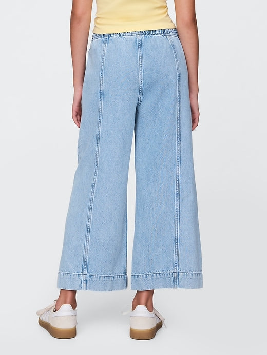 Gap Kids High Rise Stride Wide-Leg Ankle Jeans