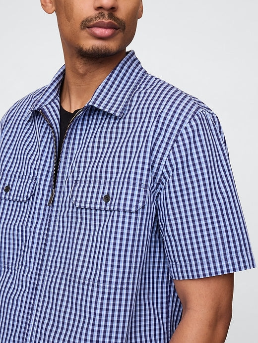 Gap Poplin Full-Zip Pocket Shirt