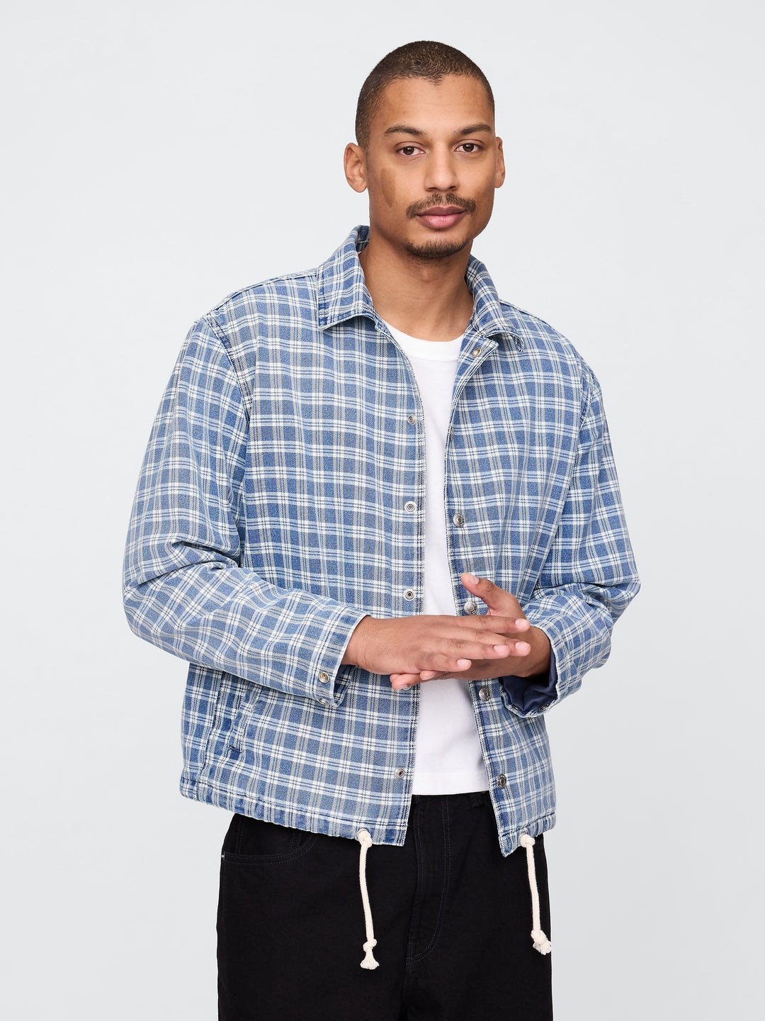 GAP Denim Check Coaches Jacket