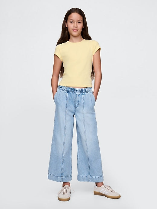Gap Kids High Rise Stride Wide-Leg Ankle Jeans