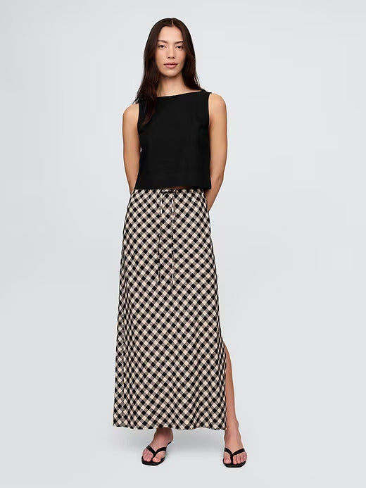 Gap Linen-Blend Midi Skirt