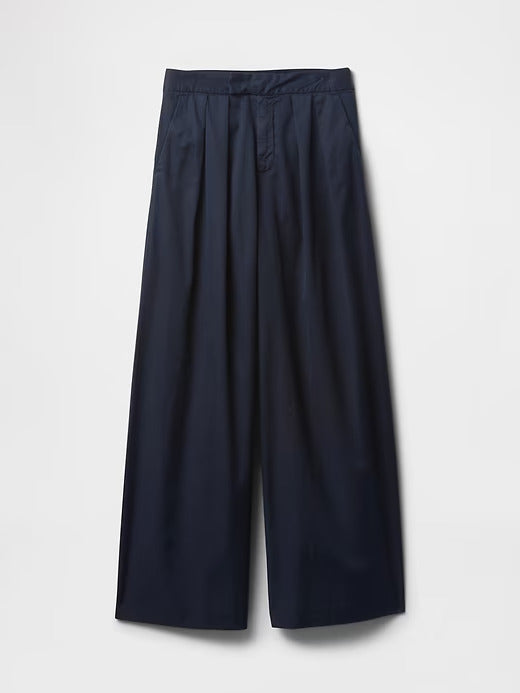 Gap High Rise Twill Pleated Wide-Leg Khakis