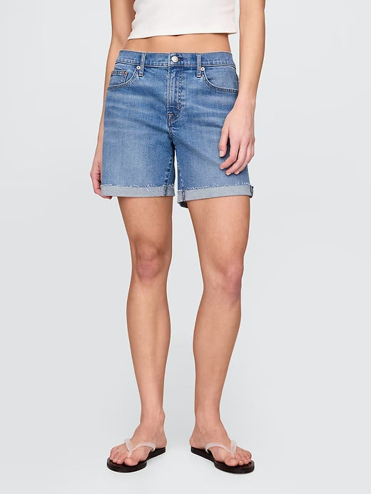 Gap 5" Mid Rise Denim Girlfriend Shorts