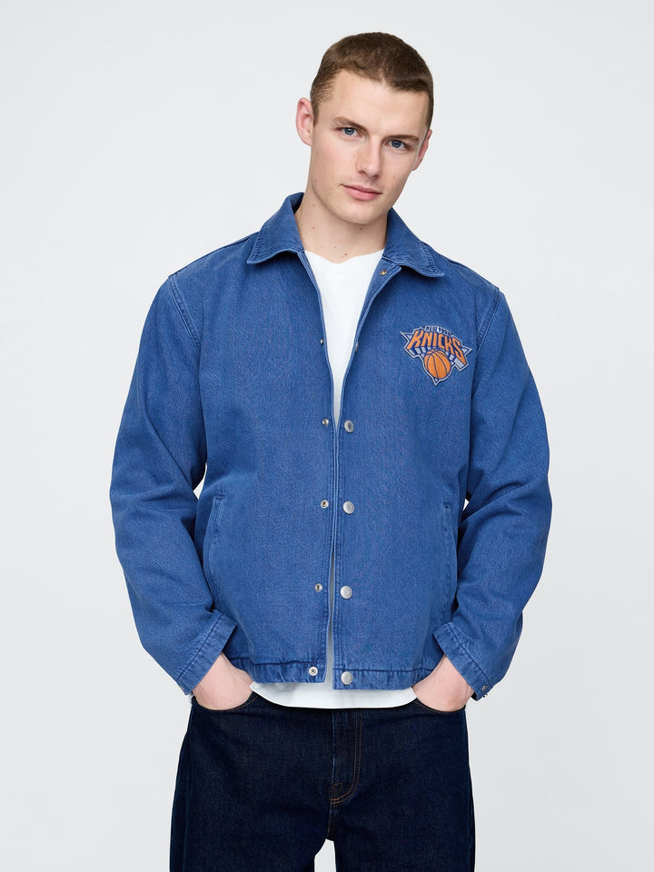 GAP NBA Chicago Bulls Logo Denim Coaches Jacket