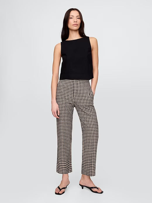 Gap Linen-Blend Relaxed Straight Ankle Pants