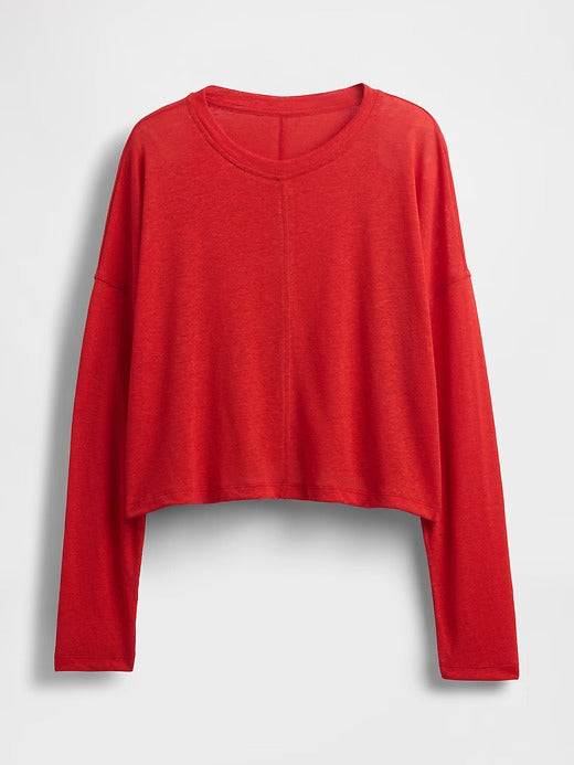 Gap Oversized Linen-Blend Swing Top
