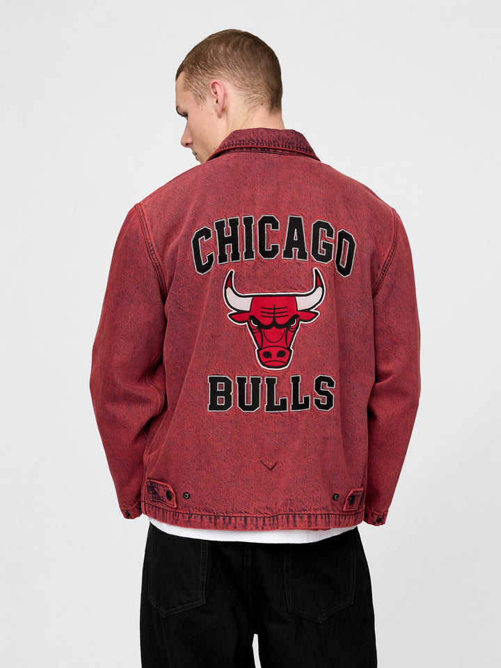 GAP NBA Chicago Bulls Logo Denim Coaches Jacket
