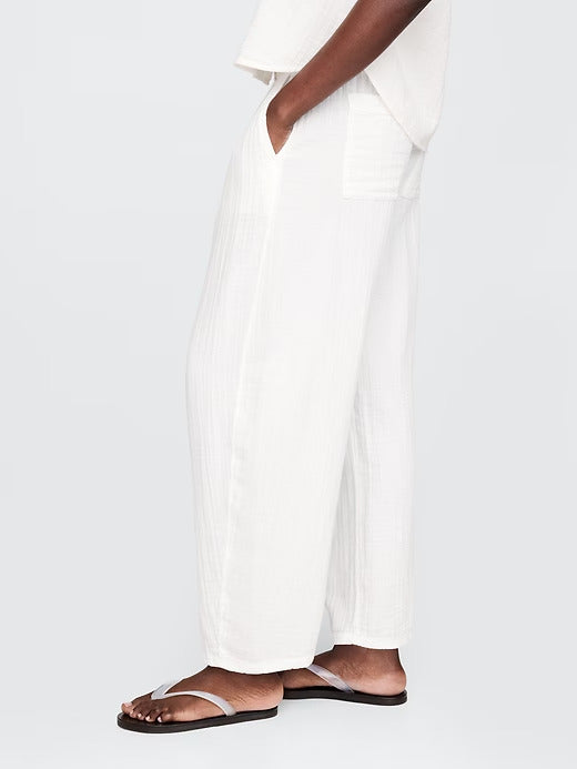 Gap Crinkle Gauze Easy Barrel Pants