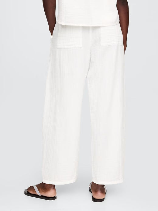 Gap Crinkle Gauze Easy Barrel Pants