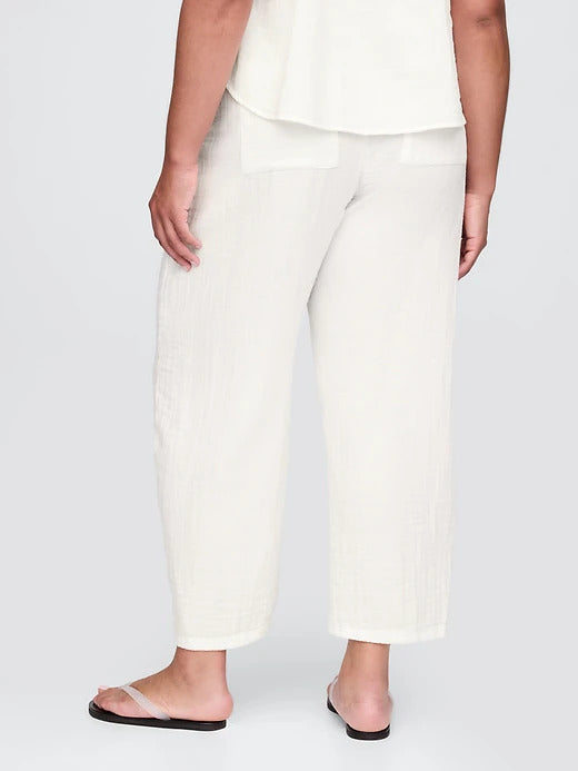 Gap Crinkle Gauze Easy Barrel Pants