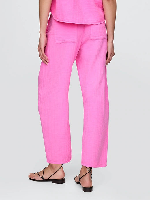 Gap Crinkle Gauze Easy Barrel Pants