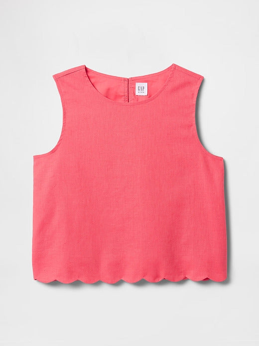 Gap Kids Linen-Cotton Scalloped Top