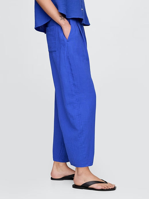 Gap Crinkle Gauze Easy Barrel Pants