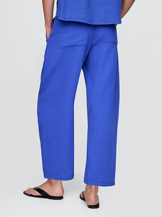 Gap Crinkle Gauze Easy Barrel Pants