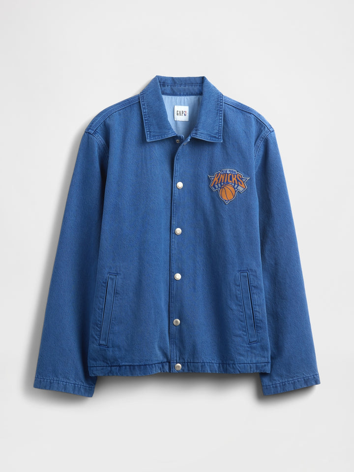 GAP NBA Chicago Bulls Logo Denim Coaches Jacket