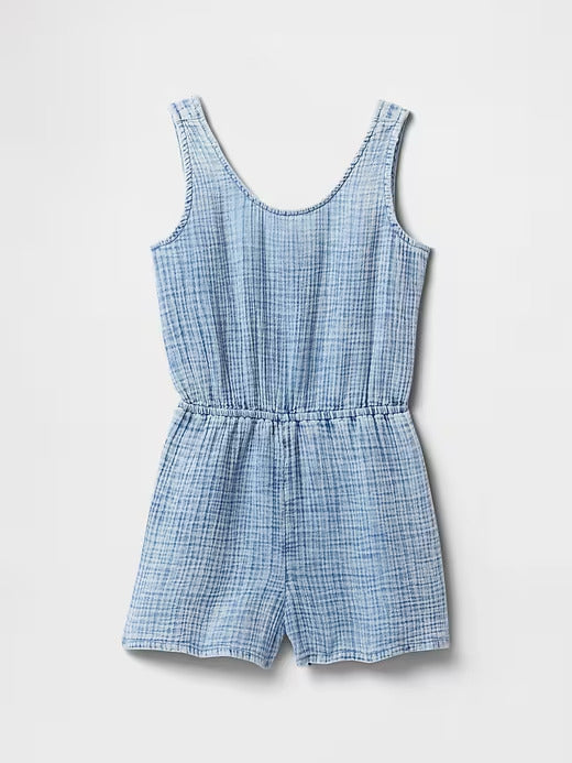 Gap Kids Crinkle Gauze Denim Romper