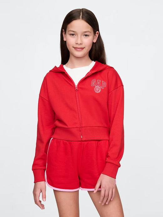 Gap Kids VintageSoft Cropped Logo Zip Hoodie