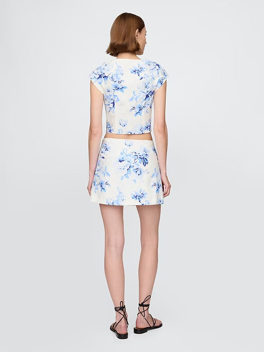 Gap Linen-Blend Mini Skort