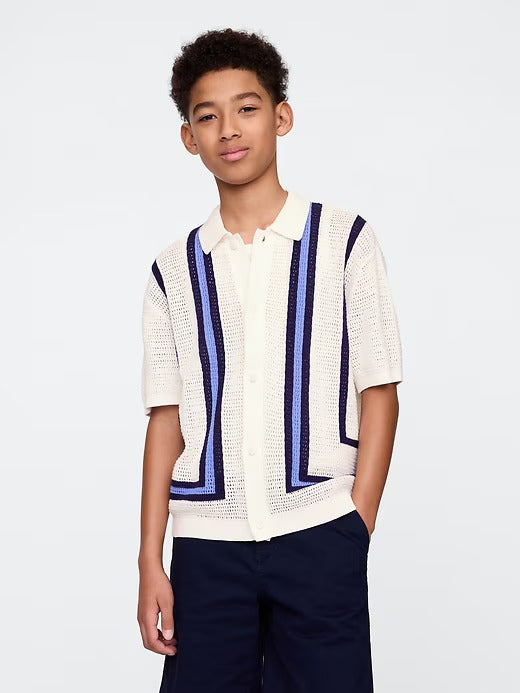 Gap Kids Relaxed Crochet Shirt