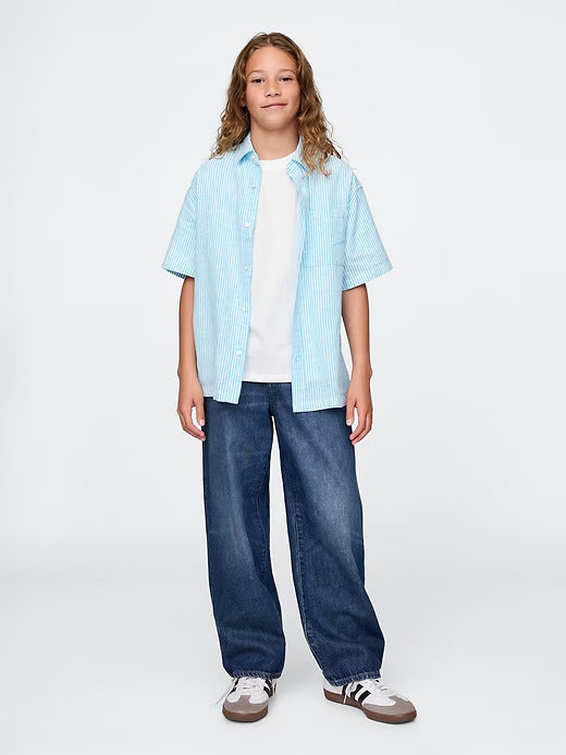 Gap Kids Linen-Cotton Relaxed Shirt