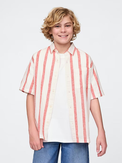 Gap Kids Linen-Cotton Relaxed Shirt