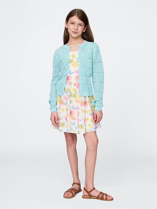 Gap Kids Linen-Cotton Floral Dress