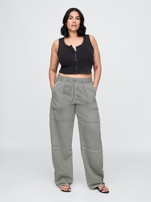 Gap Mid Rise Easy Utility Barrel Pants