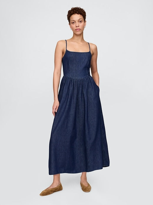 Gap Denim Drop-Waist Maxi Dress
