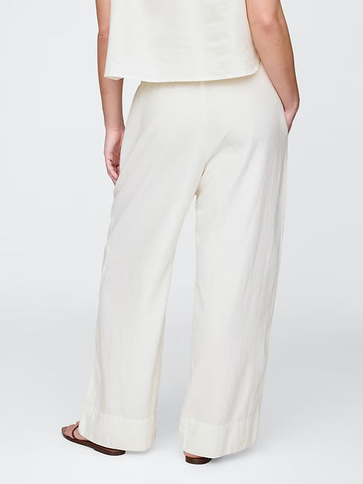 Gap Linen-Blend Easy Wide-Hem Pants