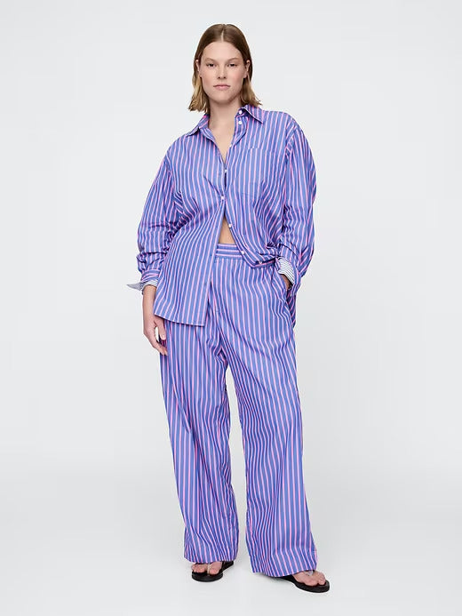 Gap Organic Cotton Poplin Easy Wide-Leg Pants