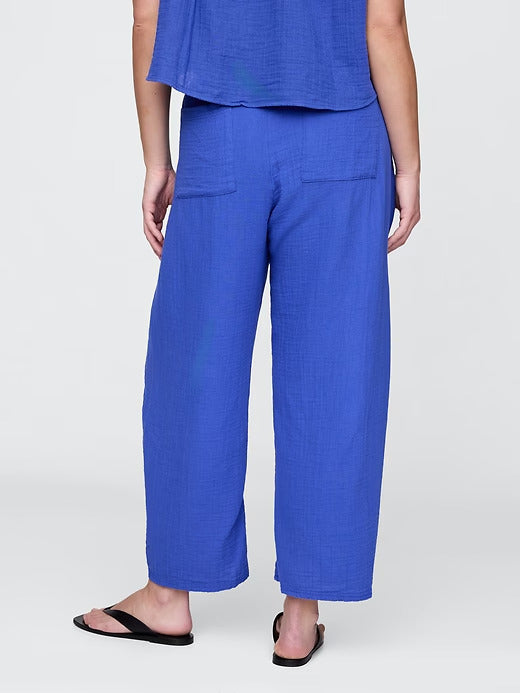 Gap Crinkle Gauze Easy Barrel Pants