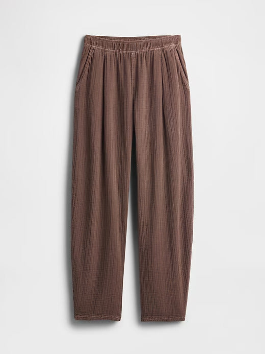 Gap Crinkle Gauze Easy Barrel Pants