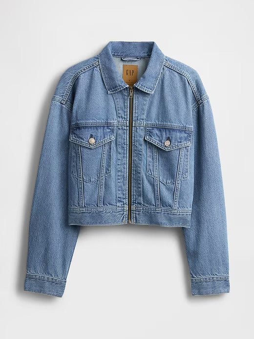 Gap Cropped UltraSoft Icon Denim Jacket