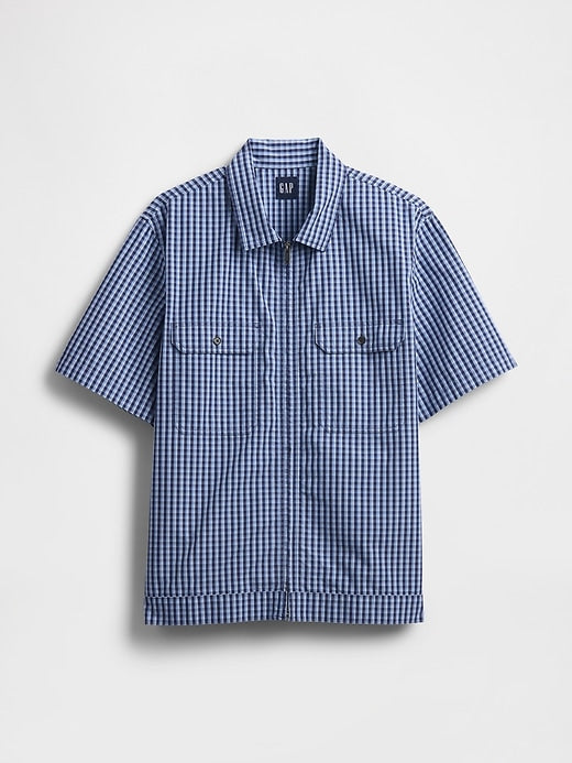Gap Poplin Full-Zip Pocket Shirt
